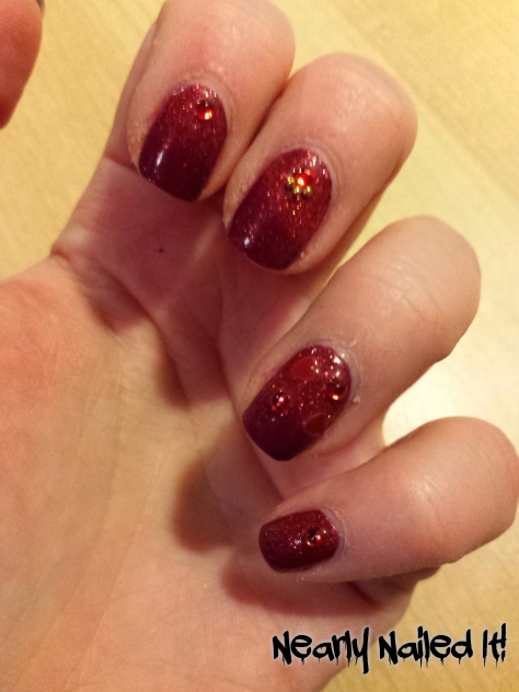 Max Factor Glossfinity: Burgundy Crush; Depend Rough Sparkle Collection: Poppy.